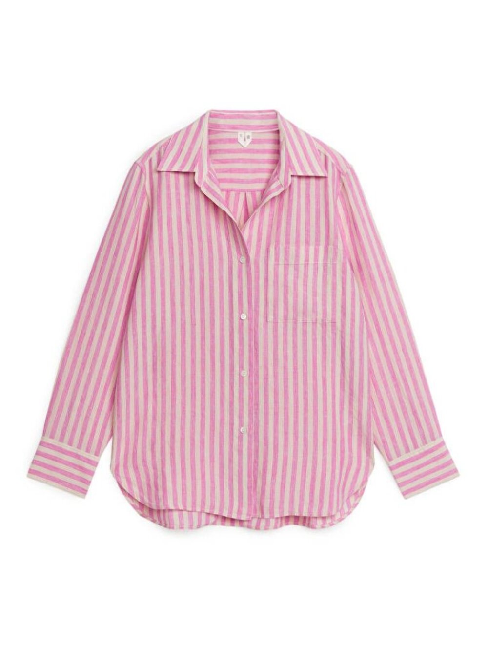 Arket Pink Stripe 100% Linen Shirt
